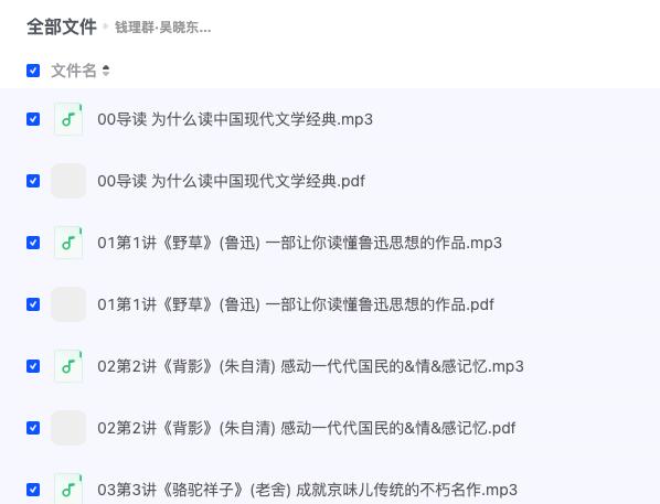 钱理群·吴晓东中国现代文学经典选讲
