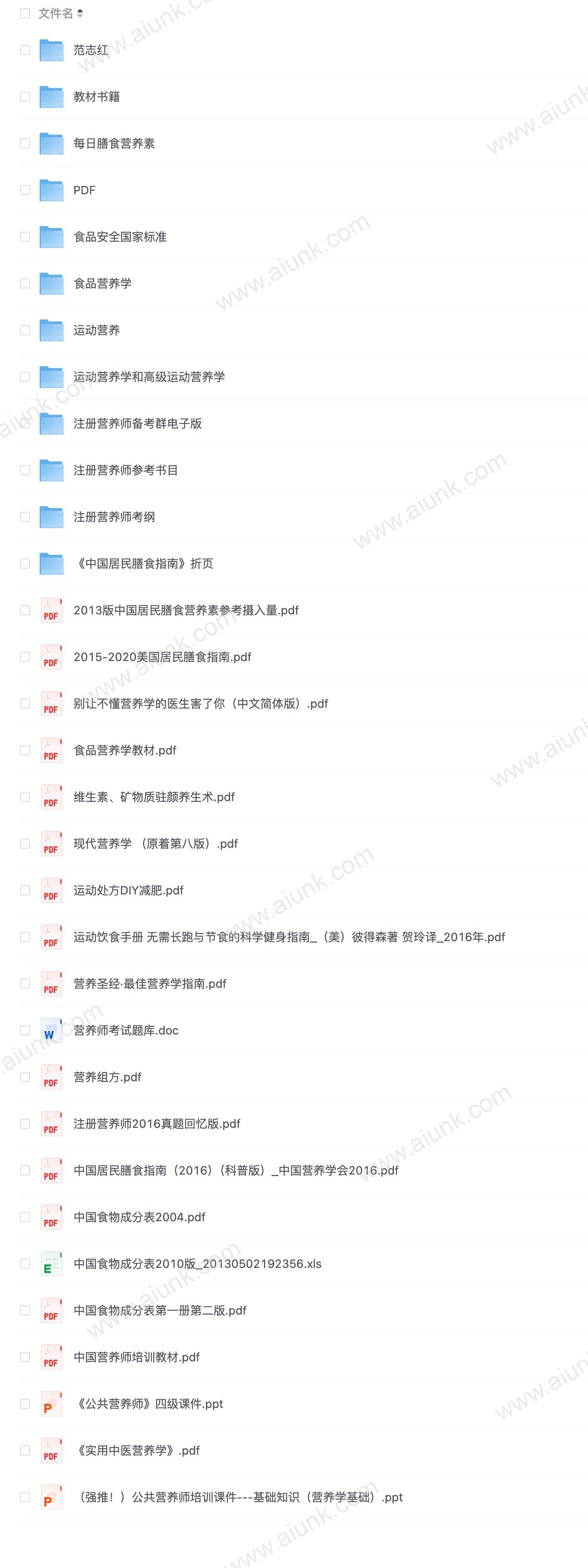 营养学、注册营养师资料
