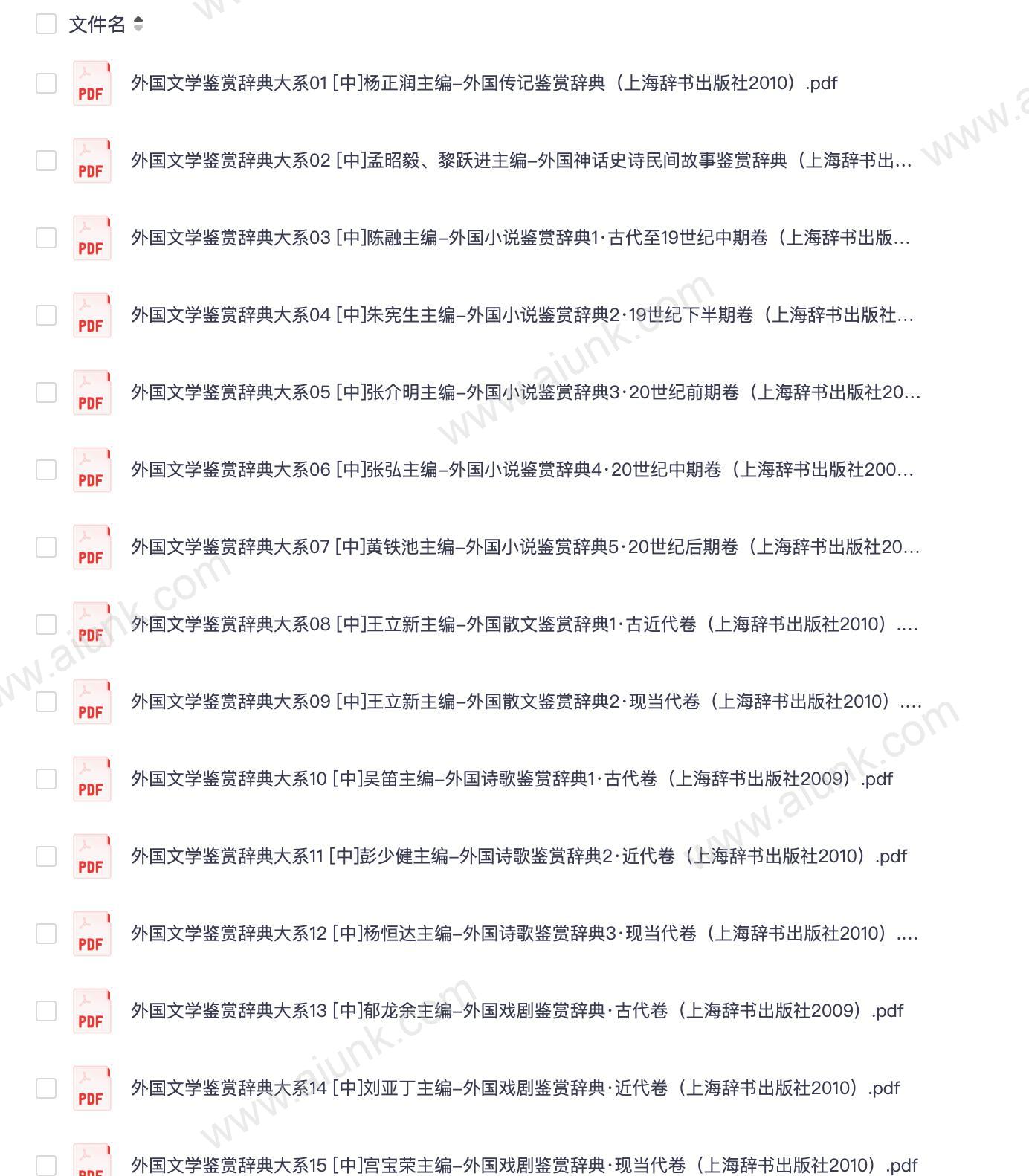 外国文学鉴赏辞典大系15册经典名著解读与赏析指南