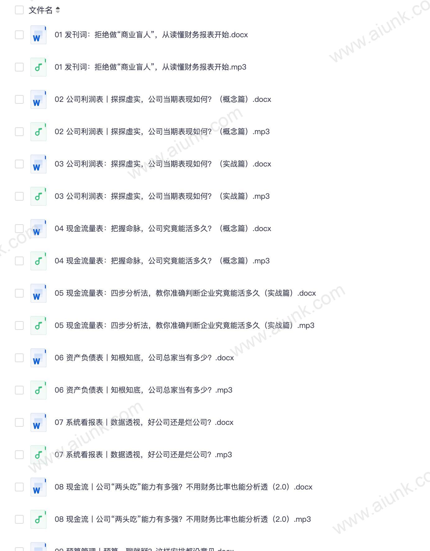 张新民财报掘金15集音频+word课件教你透视企业财务机密 