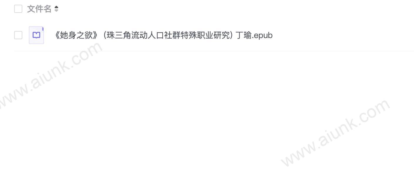 《她身之欲》 (珠三角流动人口社群特殊职业研究) 丁瑜