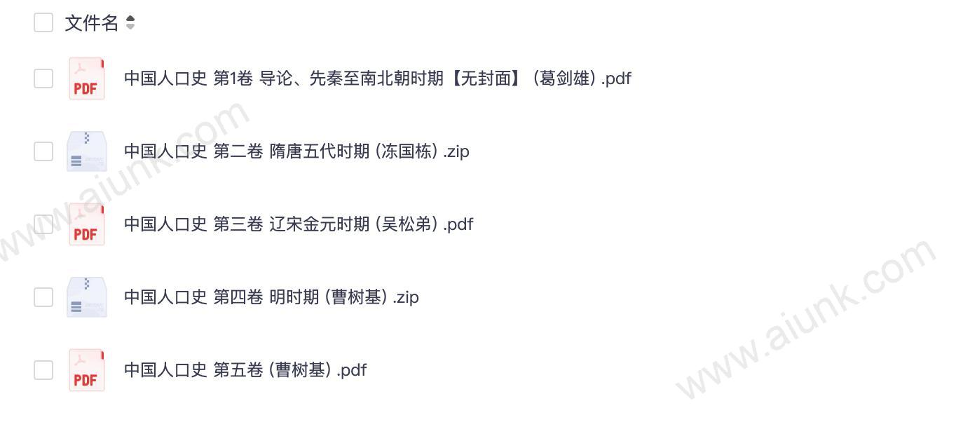 中国人口史1-5卷 历代人口变迁与社会发展全记录