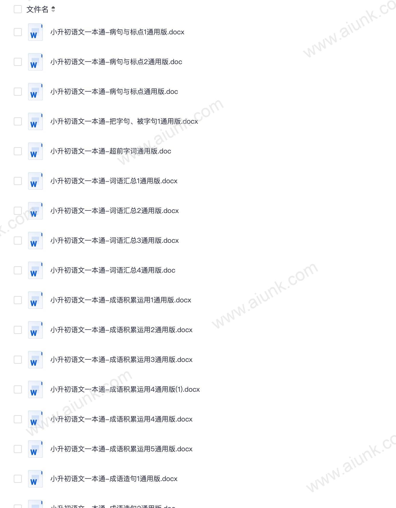 2025年小升初语文总复习46套专项知识点Word高清版免费下载