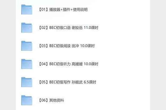 《BEC商务英语初级考证辅导课程全集》