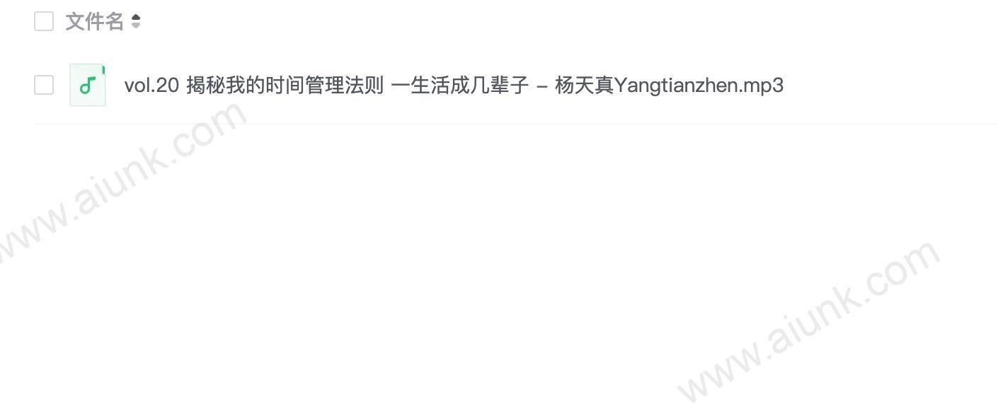 vol.20 揭秘我的时间管理法则 一生活成几辈子 - 杨天真Yangtianzhen.mp3