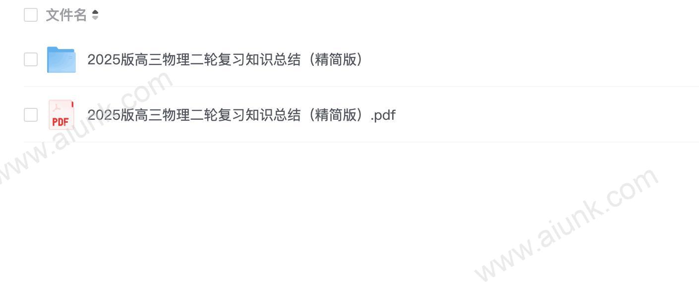 2025版高三物理二轮复习知识总结(精简版)(1)